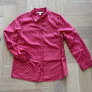 LC Lauren Conrad Pink Polka Dot Blouse